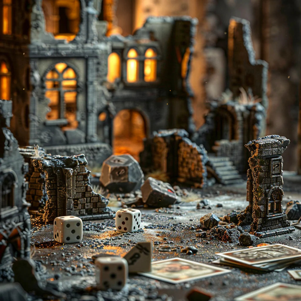 Scenery, terninger, kort og andet